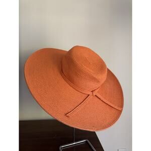 Scale Large Brim Straw Hat Women Summer Sun Hat Orange